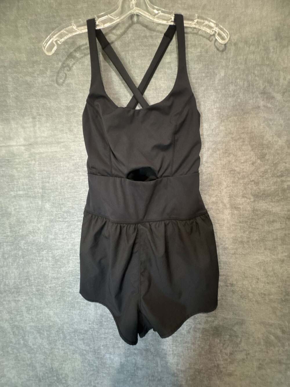 Black Athletic Workout Pickleball Tennis Golf Romper Size S